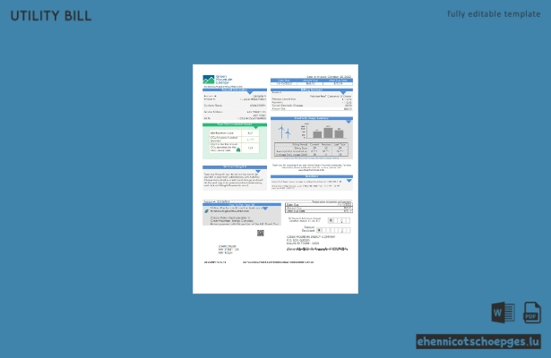 USA Green Mountain Energy Stromrechnung im Word- und PDF-Format – Beispielvorschau